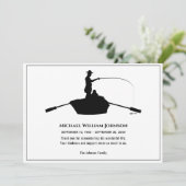 メモリアル葬儀ブラックアンドホワイトフォーエバー魚釣り サンキューカード (スタンド正面)