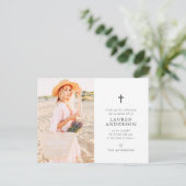 メモリアル葬儀モダンシンプルシック金ゴールドクロス ポストカード (スタンド正面)