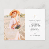 メモリアル葬儀モダンシンプルシック金ゴールドクロス ポストカード (正面)