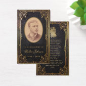 メモリアル葬儀ヴィンテージブラック金ゴールド祈りの言葉カード (デスク)