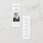 メモリアル葬儀悔やみや弔慰フォトブックマークカード スキニー名刺 (正面/裏面)