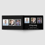 メモリアル葬儀愛のメモリーブラックフォトコラージュ ゲストブック (全面)