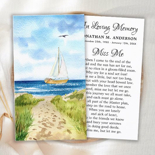メモリアル葬儀祈りの言葉カードセールボート悔やみや弔慰 コーリングカード