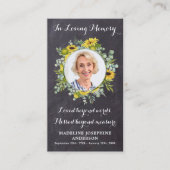 メモリアル葬儀祈りの言葉カードヒマワリーユーカリ コーリングカード (正面)