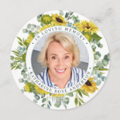 メモリアル葬儀祈りの言葉カードヒマワリーユーカリ シーズンカード (正面)