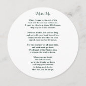 メモリアル葬儀祈りの言葉カードヒマワリーユーカリ シーズンカード (裏面)