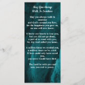 メモリアル葬儀祈りの言葉カードフォトエメラルドグリーン (裏面)