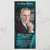 メモリアル葬儀祈りの言葉カードフォトエメラルドグリーン (正面)