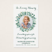 メモリアル葬儀祈りの言葉カードユーカリ緑 (正面)