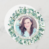 メモリアル葬儀祈りの言葉カードユーカリ緑 シーズンカード (正面/裏面)