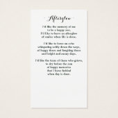 メモリアル葬儀祈りの言葉カード（鳥）ショウジョウコウカンチョウひまわり (裏面)