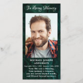 メモリアル葬儀祈りの言葉ブックマークフォトグリーンマーブル (正面)