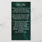 メモリアル葬儀祈りの言葉ブックマークフォトグリーンマーブル (裏面)