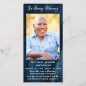 メモリアル葬儀祈りの言葉ブックマークフォトブルーマーブル (正面)