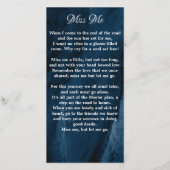 メモリアル葬儀祈りの言葉ブックマークフォトブルーマーブル (裏面)