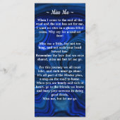 メモリアル葬儀祈りの言葉ブックマークブルーマーブルフォト (裏面)