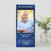 メモリアル葬儀祈りの言葉ブックマークブルーマーブルフォト (スタンド正面)