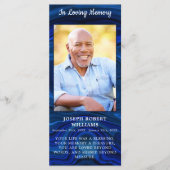 メモリアル葬儀祈りの言葉ブックマークブルーマーブルフォト (正面)