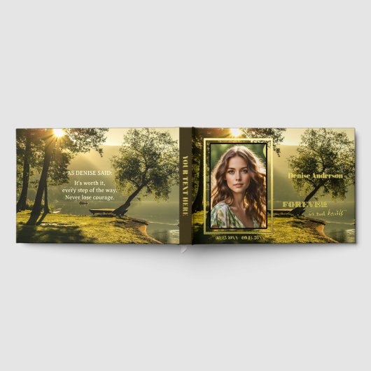 メモリアル葬儀自然フォト実在フォイル ゲストブック (全面)