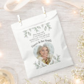 メモリアル葬儀花種ハート形の写真 フェイバーバッグ (クリップ留めされた状態)