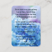 メモリアル記念あじさい庭の花 名刺 (裏面)