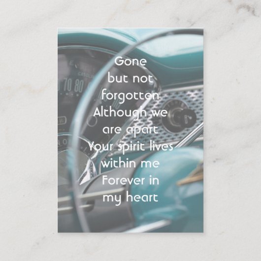 メモリアル記念アンティーク車自動車 名刺 (裏面)