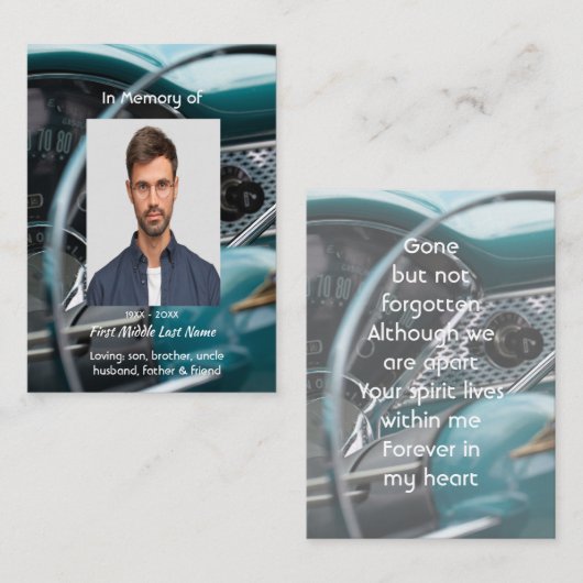 メモリアル記念アンティーク車自動車 名刺 (正面/裏面)