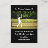 メモリアル記念クリケットプレイヤーゲーム 名刺 (正面)