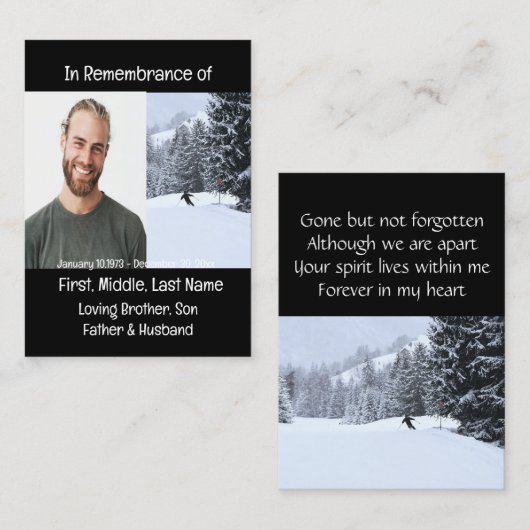 メモリアル記念クロスカントリースキー 名刺 (正面/裏面)