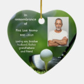 メモリアル記念ゴルファーのゴルフカスタム セラミックオーナメント (裏面)