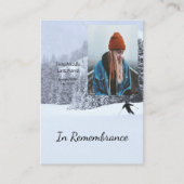 メモリアル記念スキーのスキーヤー雪の冬スキー 名刺 (正面)