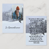 メモリアル記念スキーのスキーヤー雪の冬スキー 名刺 (正面/裏面)