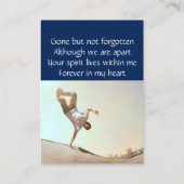 メモリアル記念スケートボード 名刺 (裏面)