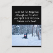 メモリアル記念スノーモービルウィンタースポーツ 名刺 (裏面)