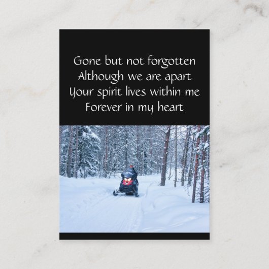 メモリアル記念スノーモービルウィンタースポーツ 名刺 (裏面)