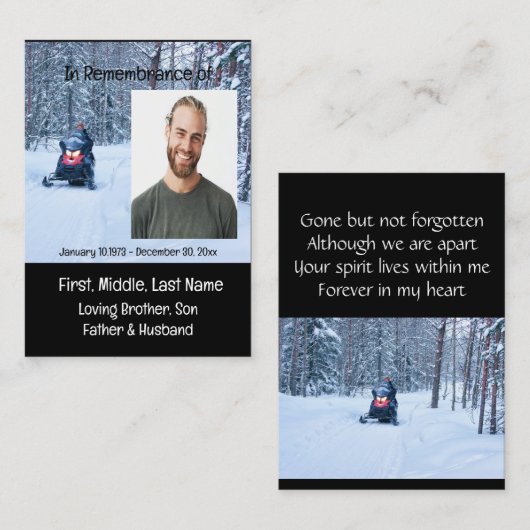 メモリアル記念スノーモービルウィンタースポーツ 名刺 (正面/裏面)