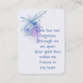 メモリアル記念トンボ 名刺 (裏面)