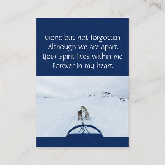 メモリアル記念ドッグチームそりウィンタースポーツ 名刺 (裏面)