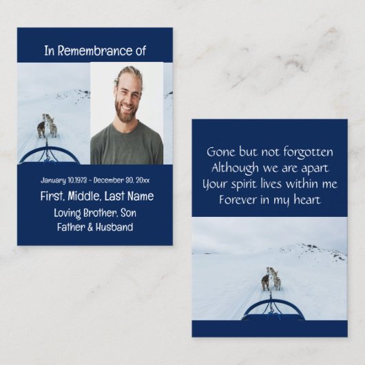 メモリアル記念ドッグチームそりウィンタースポーツ 名刺 (正面/裏面)