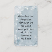 メモリアル記念ドラゴンフライ白花 名刺 (裏面)