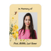 メモリアル記念ハミングバードイエローローズ マグネット (縦)