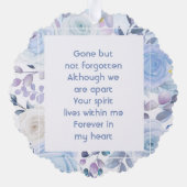 メモリアル記念ハミングバードブルーバラ オーナメントカード (裏面)