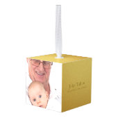 メモリアル記念パーソナライズされたキューブオーナメント キューブオーナメント (裏面アングル)