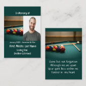 メモリアル記念プールゲーム 名刺 (正面/裏面)