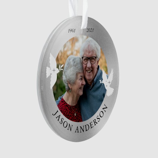 メモリアル記念ホワイトドーブラフェイクバー オーナメント (正面)