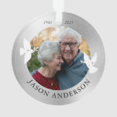 メモリアル記念ホワイトドーブラフェイクバー オーナメント (裏面)