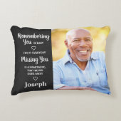 メモリアル記念悔やみや弔慰フェイクレザー2写真 アクセントクッション (正面)