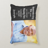 メモリアル記念悔やみや弔慰フェイクレザー2写真 アクセントクッション (正面(垂直))