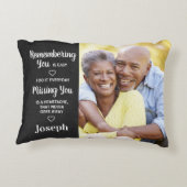 メモリアル記念悔やみや弔慰フェイクレザー2写真 アクセントクッション (裏面)