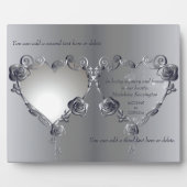 メモリアル記念日シルバリバラハート枠 フォトプラーク (正面)